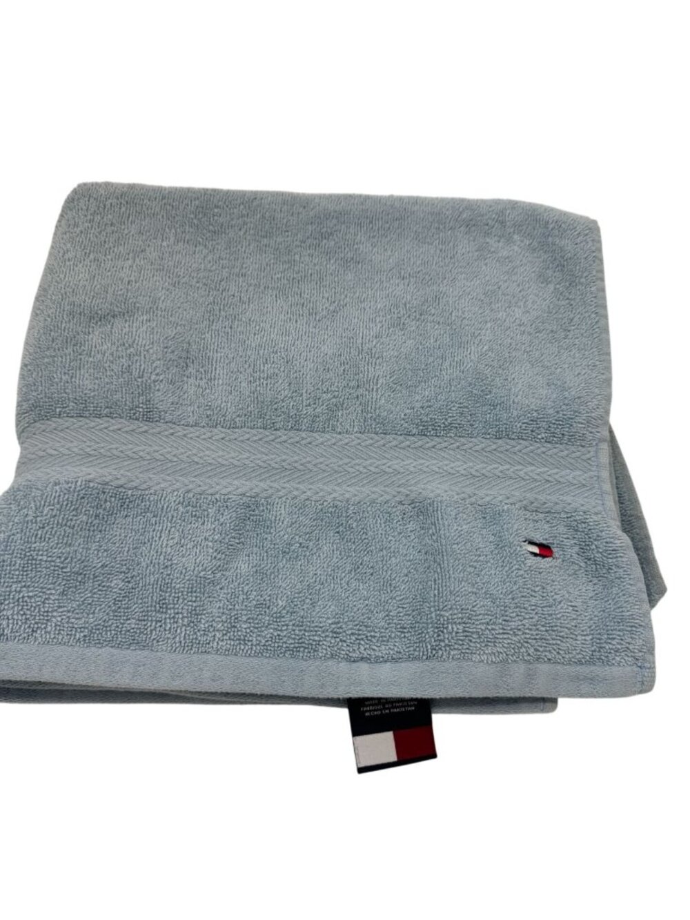 Tommy Hilfiger 100% Cotton Modern American Bath Towel Light Blue 24in x 47 in